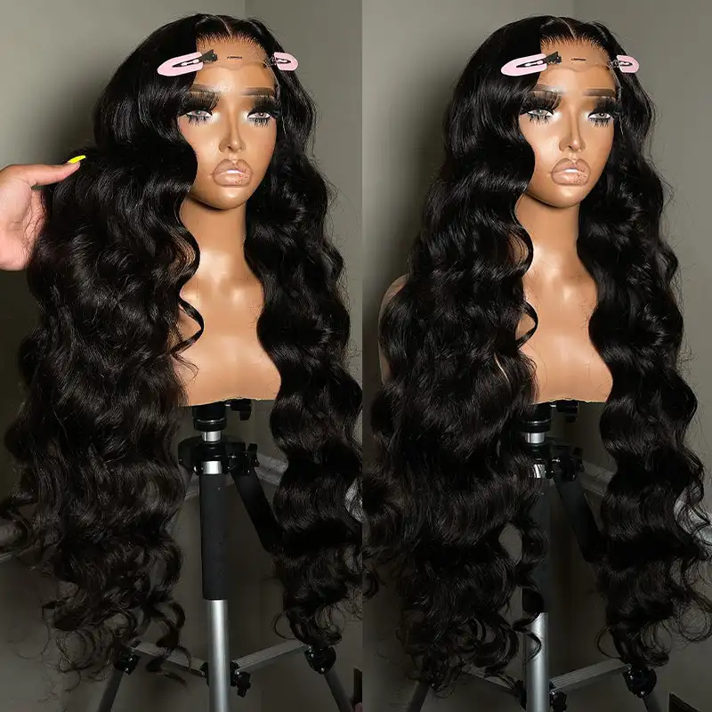 

13x4 HD Transparent Lace Closure Wig Body Wave Human Hair Wigs Pre Plucked Hairline With Tiny Knots 180% Density Lace Front Wig