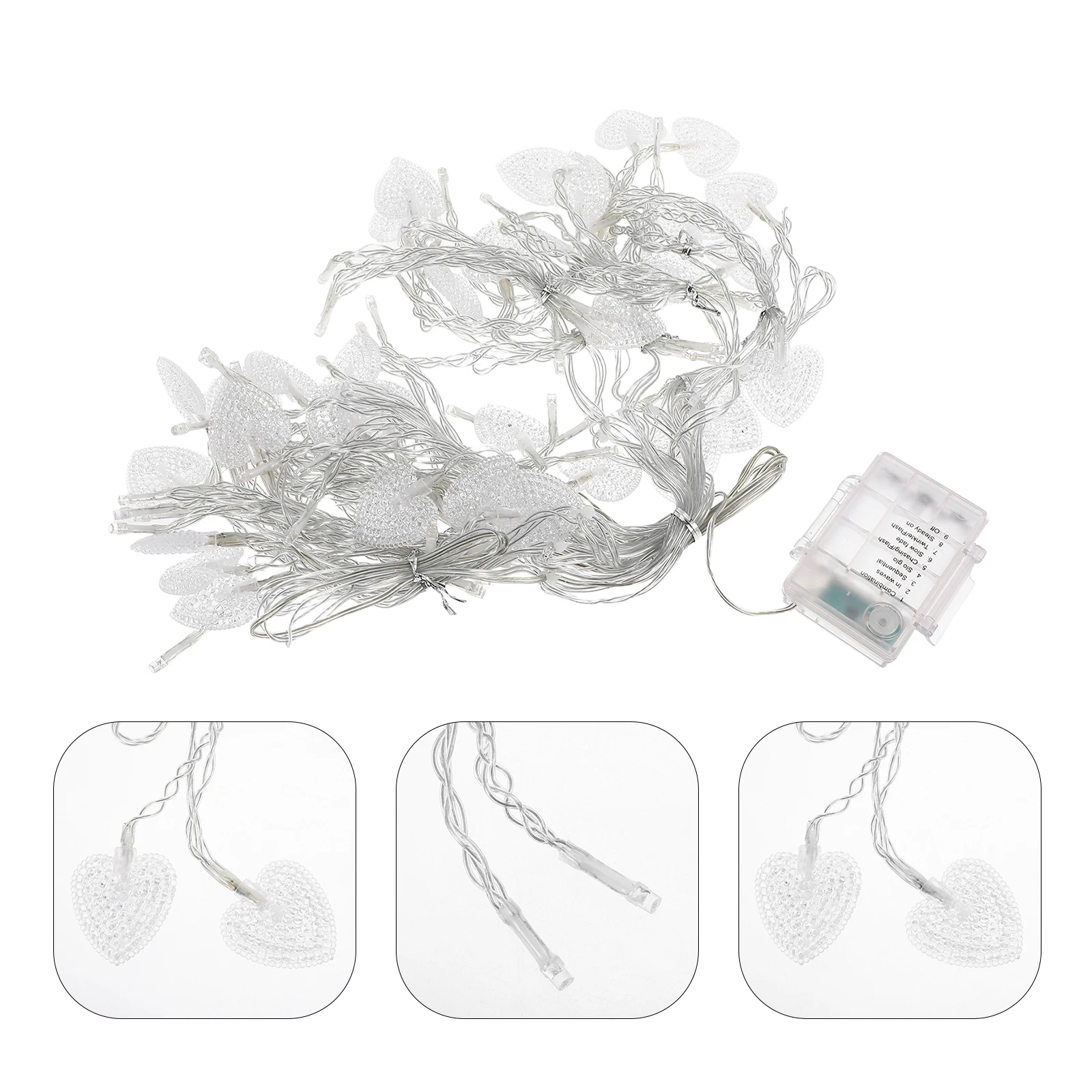 

Wedding Curtain Lights Window Valentine's Day Crackle Glass Heart-shaped Decorative Decorations for