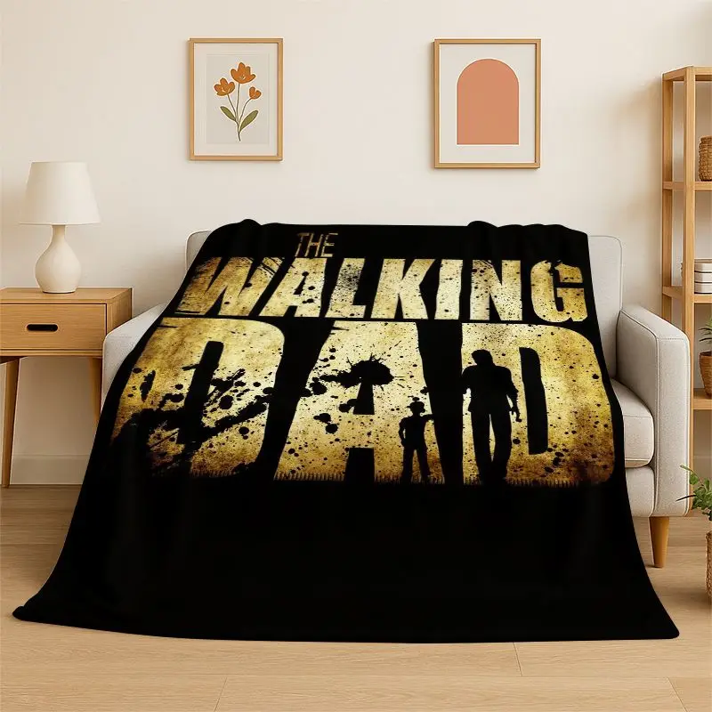 Gift Thanks To My Dad Father Letter Present Flannel Blanket Soft Throw Blanket for Bedroom Living Room Bed Travel Picnic Nap