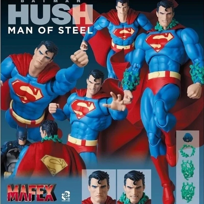 Ct Toys Superman Mafex 117 Comic Hush Liga da Justiça Boneco de Ação Articulado Colecionável Modelo Ornamento de Mesa Brinquedo Presente