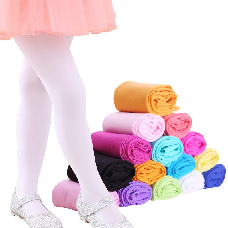 Lente Herfst Dunne Candy Kleur Kinderen Panty Meisjes Ballet Panty Voor Kinderen Fluwelen Kousen Effen Witte Panty