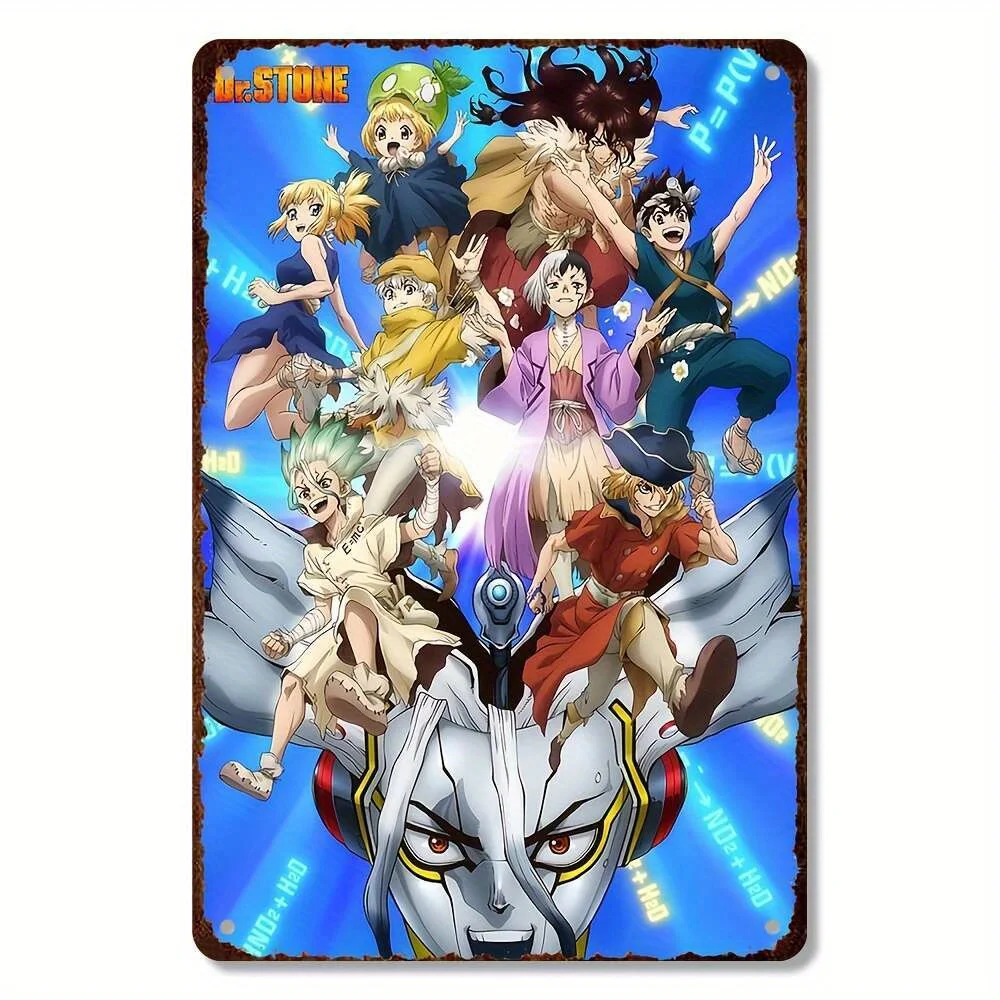 Room Decor Wall Art from The Anime Doctor Stone Featuring a Vintage Metal Sign Measuring This Classic Iron Decoration Is Sui