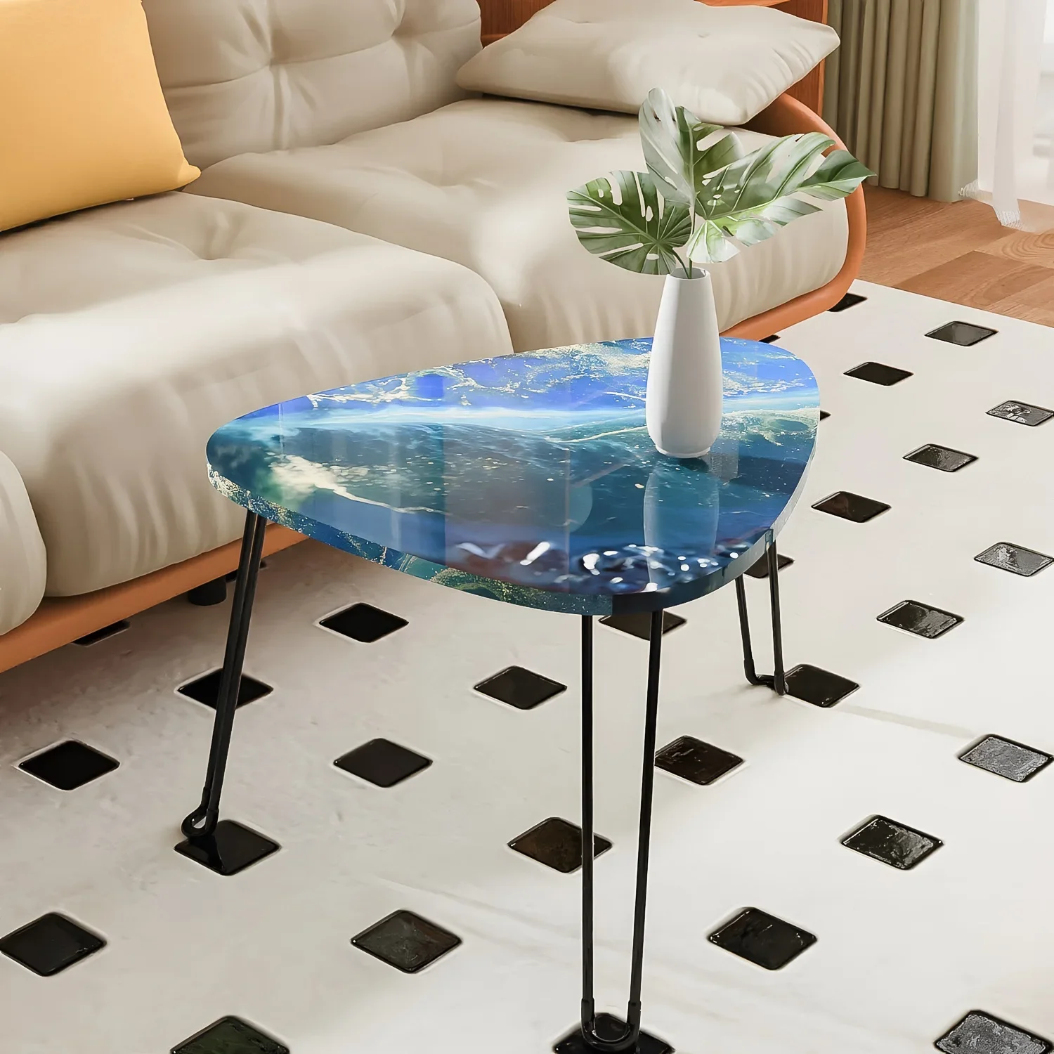 

1 шт. DIY-форма для эпоксидной смолы - силиконовая форма для изготовления треугольного тонкого стола-реки, для домашнего декора и повседневного использования