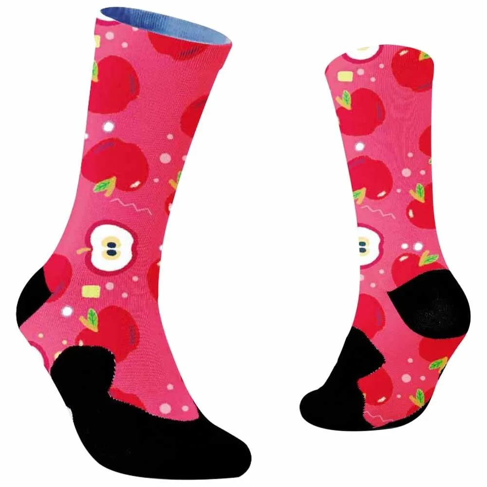 2024 New Non-slip silicone professional sports bike socks Rainbow Ice Cream Printed Socks summer cool breathable socks