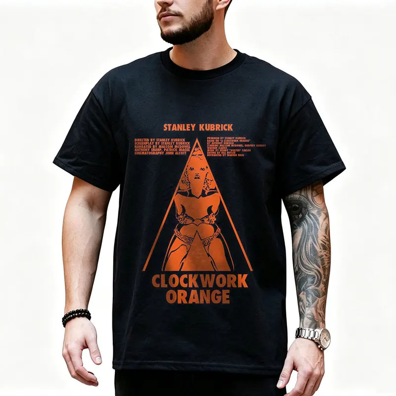 A Clockwork Orange Vintage 90s Graphic T‑Shirt 0907 Dystopian Movie Alex Droogs Print Short Sleeve Punk Gothic Streetwear Tees