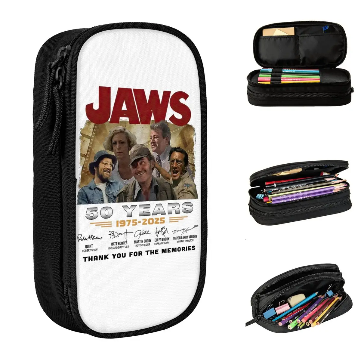 

Jaws 50th Anniversary Retro 90s Movie Accessories Pen Box Large-capacity Office Accessories Pencilcase Suprise Gift