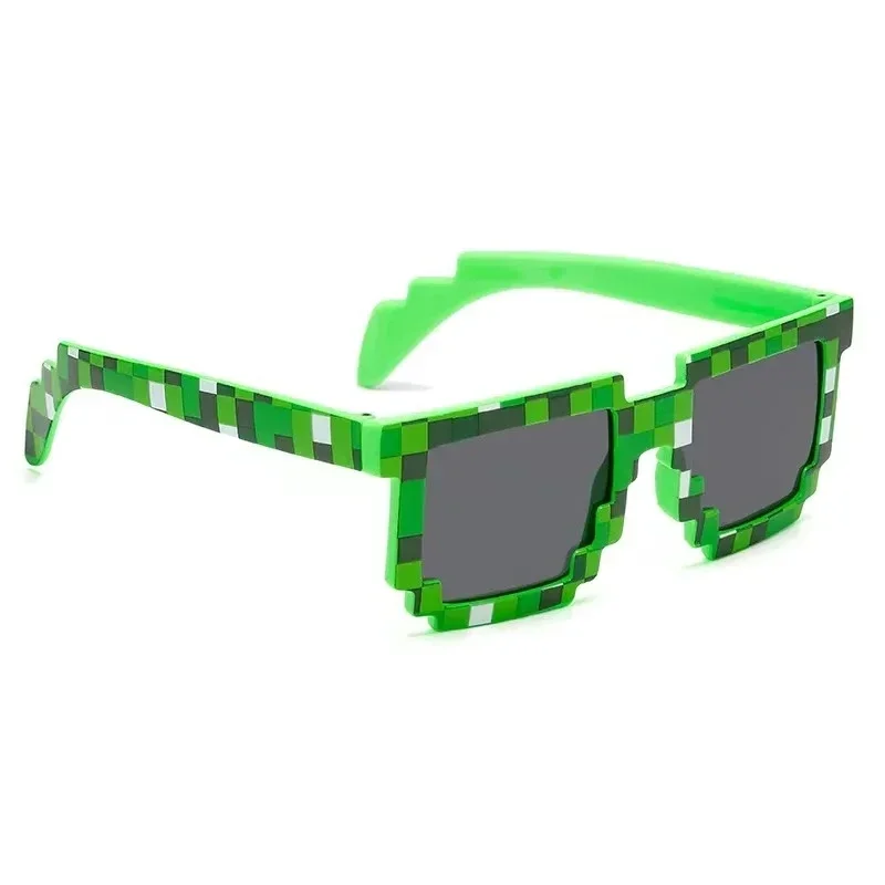 2025, neue trendige Sonnenbrille, Creeper-Brille, Party, lustige Sonnenbrille, Neuheit, Mosaik, lustige Brille, Jungen und Mädchen, Pixel-Brille