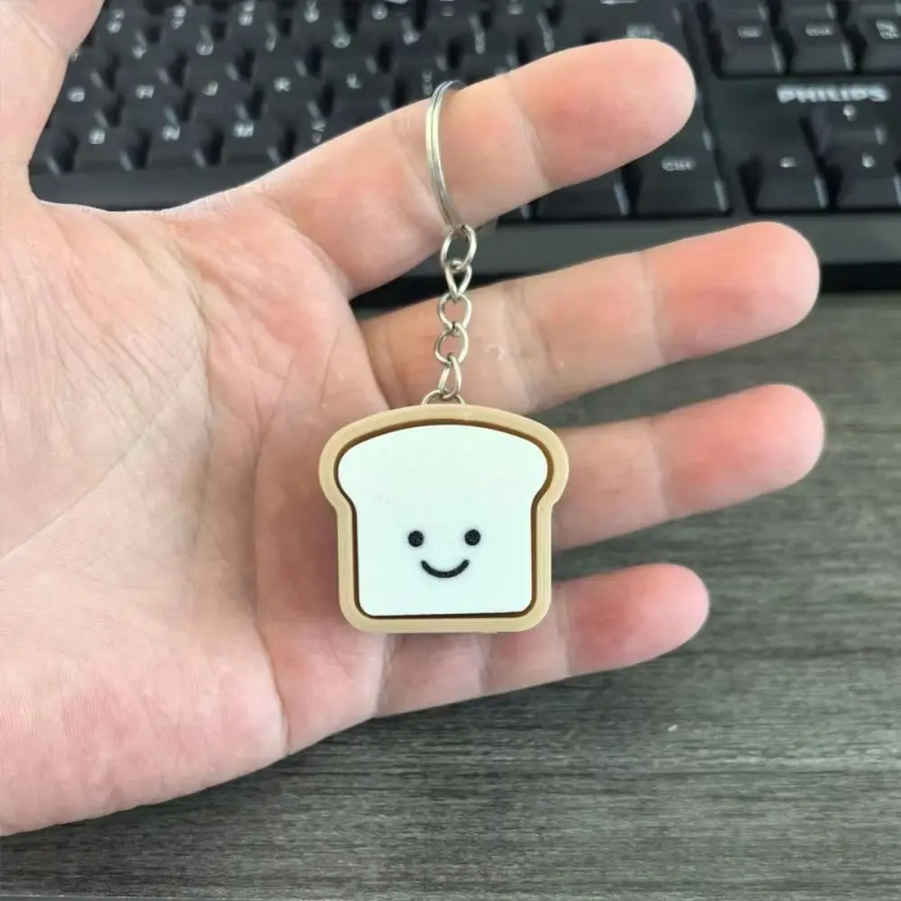 3D Printed Toast Keyboard Clicker Sensory Finger Press Bread Fidget Keychain Bag Pendant PLA Material Finger Clicker Adult