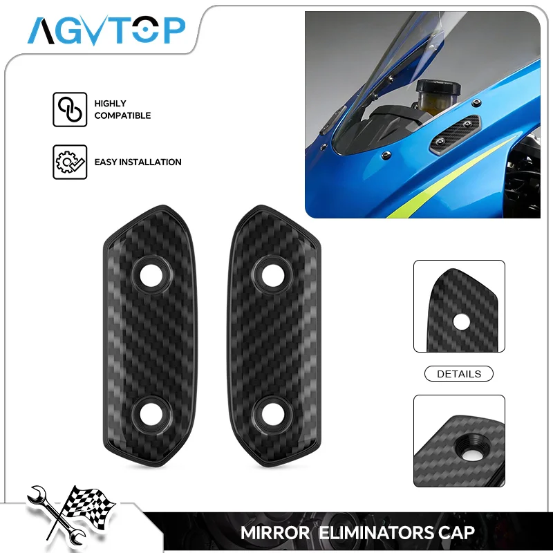 Carbon Mirror Cap For GSXR1000 GSXR1000R 2017-2026 GSXR750 GSXR600 GSXR1000 2006-2016 Moto Windscreen Mirrors Protective Cover