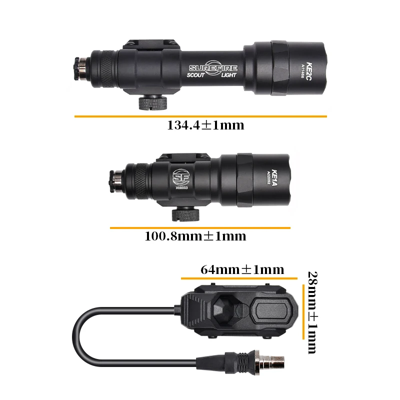 WADSN M300C M600U Tactical Flashlight with AXON Dual Function Remote Pressure Switch for 20mm Rail Hunting Airsoft Light