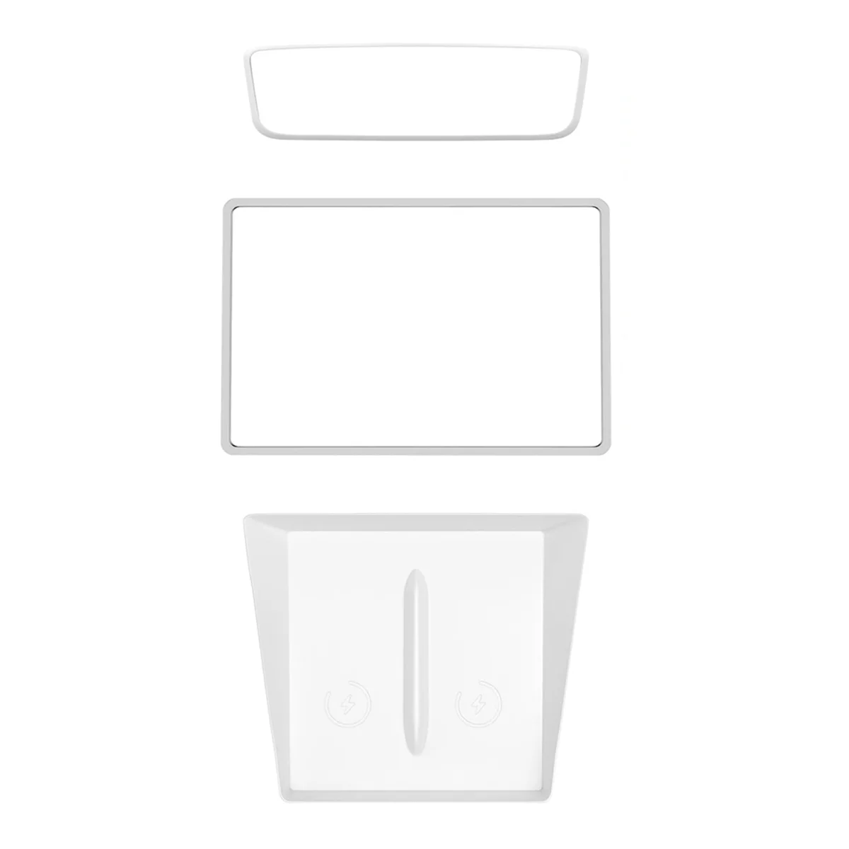 

Центральная консоль Беспроводное зарядное устройство коврик Рамка для экрана зеркало заднего вида рамка для Tesla Model 3 Highland 2024 аксессуары белый