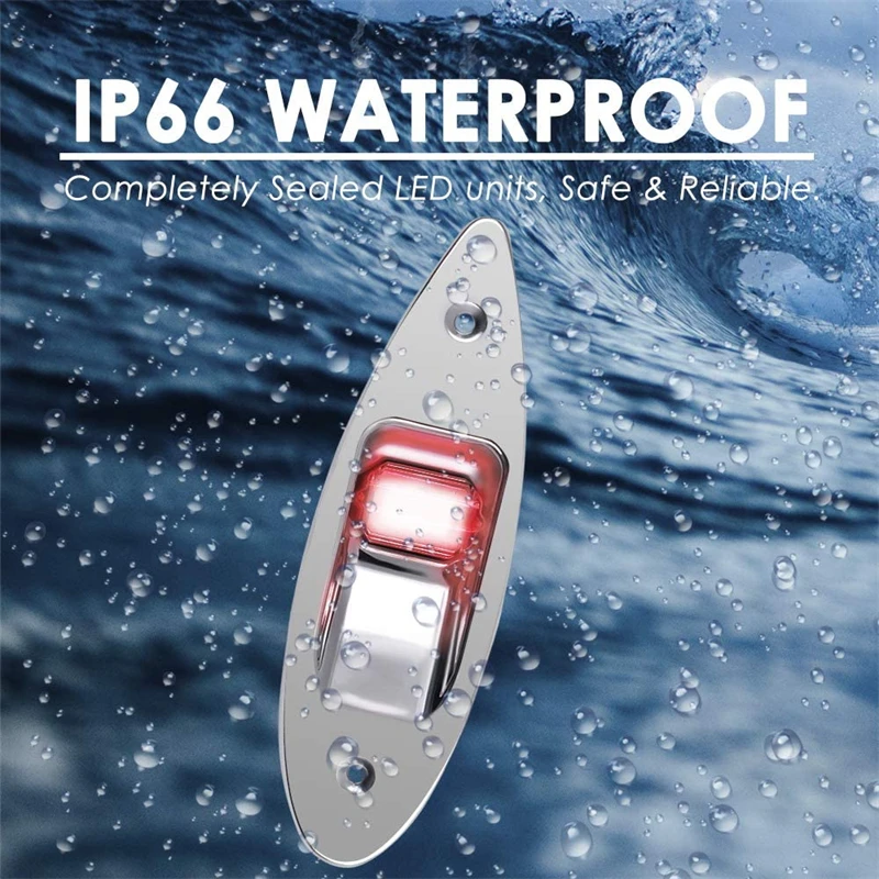 Luz de navegação marinha barco luz led 12v aço inoxidável luz lateral marinha luzes sinalização vela para pontões skiers barcos