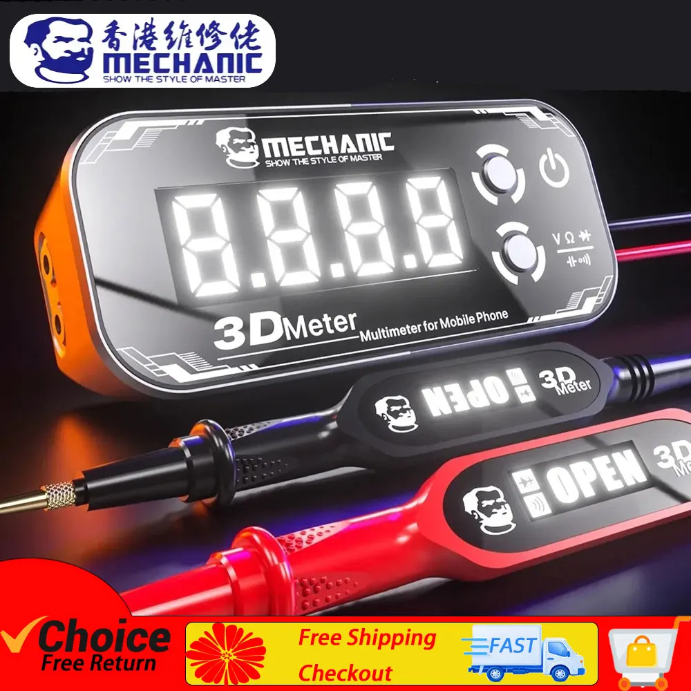 

Механический детектив 3,0, мультиметр, 3D-метр с 3-экранным дисплеем для ремонта мобильных телефонов, измерение сопротивления напряжения и тока
