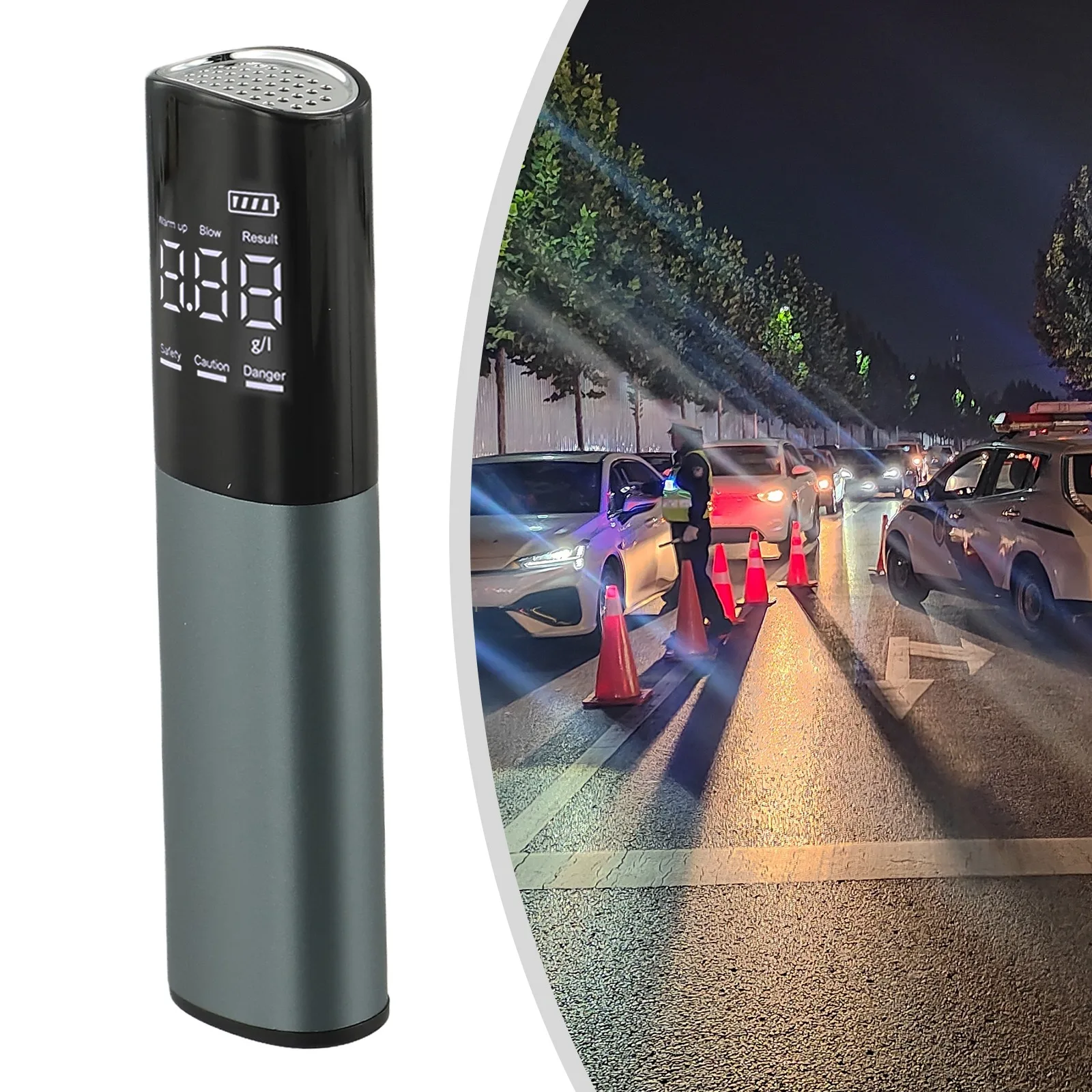 Testeur d'alcool Portable, détecteur de soufflage, testeur d'alcool de circulation, Instrument de mesure de haute précision pour véhicule, pièces de voiture portables ABS