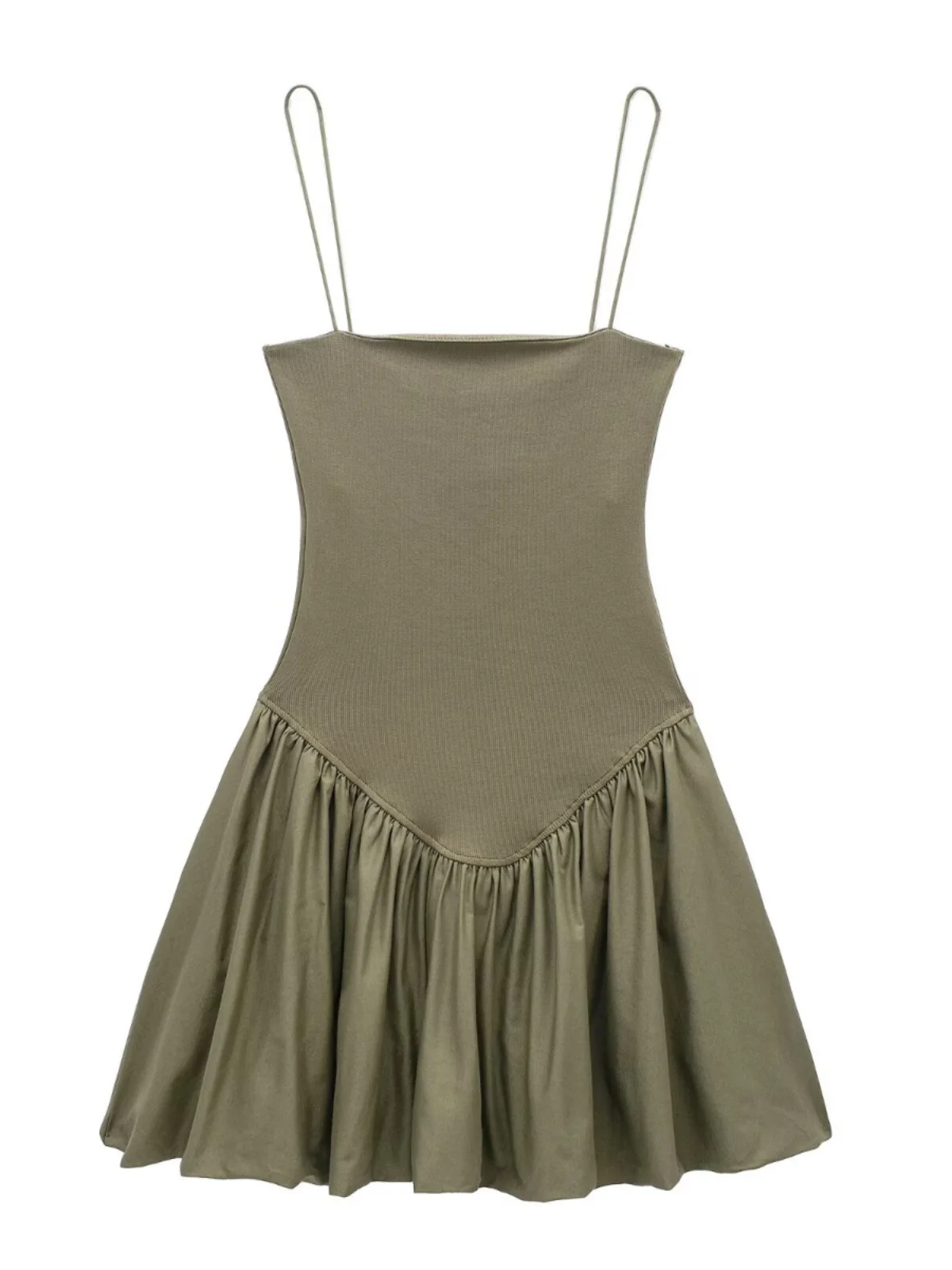 로우 넥 슬리브리스 허리 조임 드레스 여성 스트리트 스타일 유넥 숏 스커트 여름 패션 민소매 허리 인워드 드레스