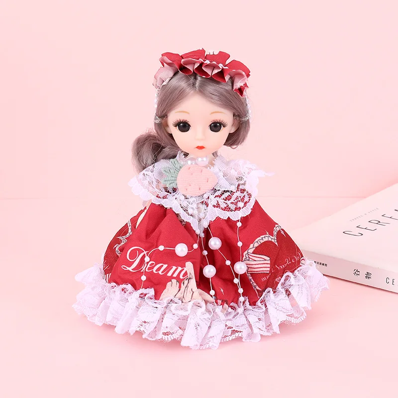 17 سنتيمتر Kawaii لوليتا فتاة دمية على شكل أميرة قلادة المفاتيح الإبداعية موضة ظهره الديكور المفاتيح لطيف BJD دمية الأطفال هدية