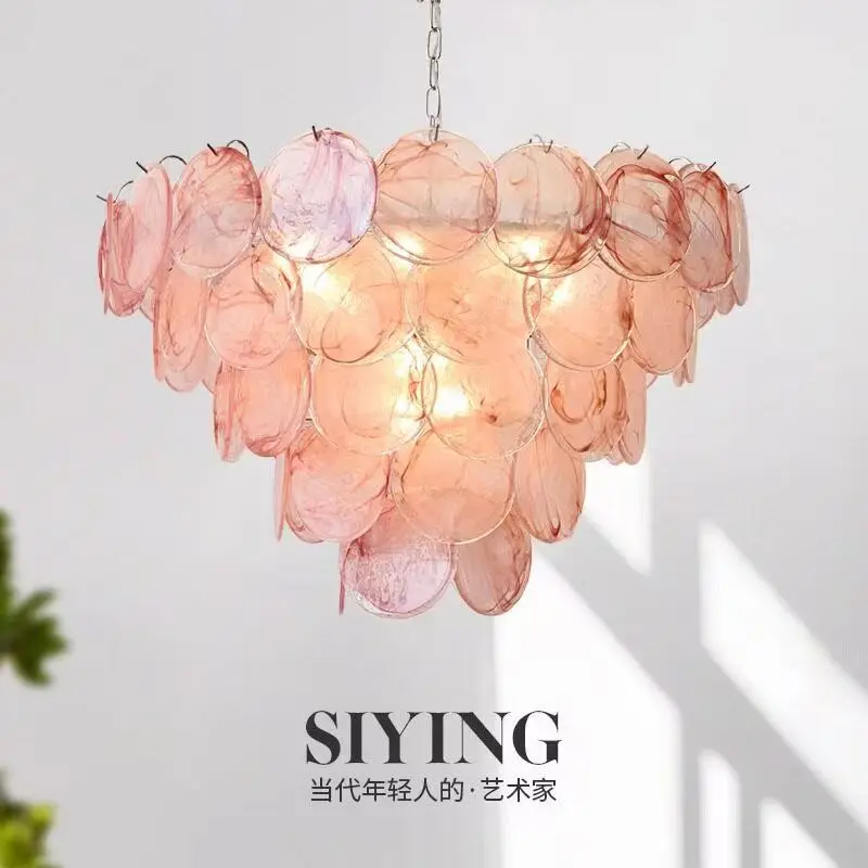 French Medieval Stained Glass Retro Living Room Dining Room Dream Girl's Heart Bedroom Lamp Italian Light Luxury Home Lighting