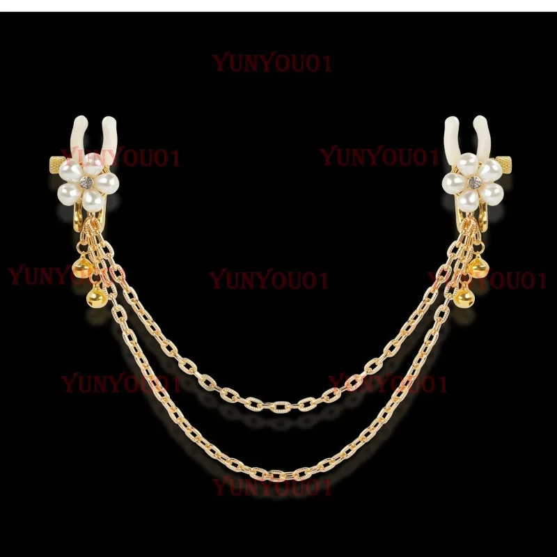 Delicate Pearl Petals Bell Clips Grape Clips Body Chain Out Couple Jewelry