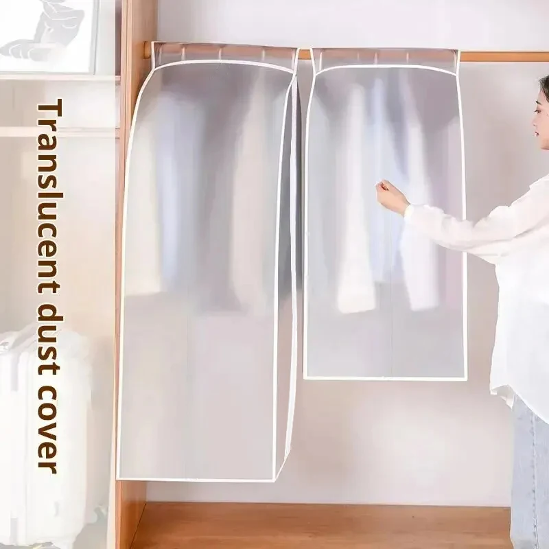 1pc Garment Clothes Cover Protector Lightweight Closet Storage Bags Translucent Dustproof Waterproof Hanging Storage Bag