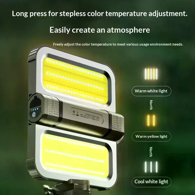

Super Bright Solar Energy Powerd Camping Light Built-in Battery Rechargeable Magnetic Lamp Tent Lantern With Hook