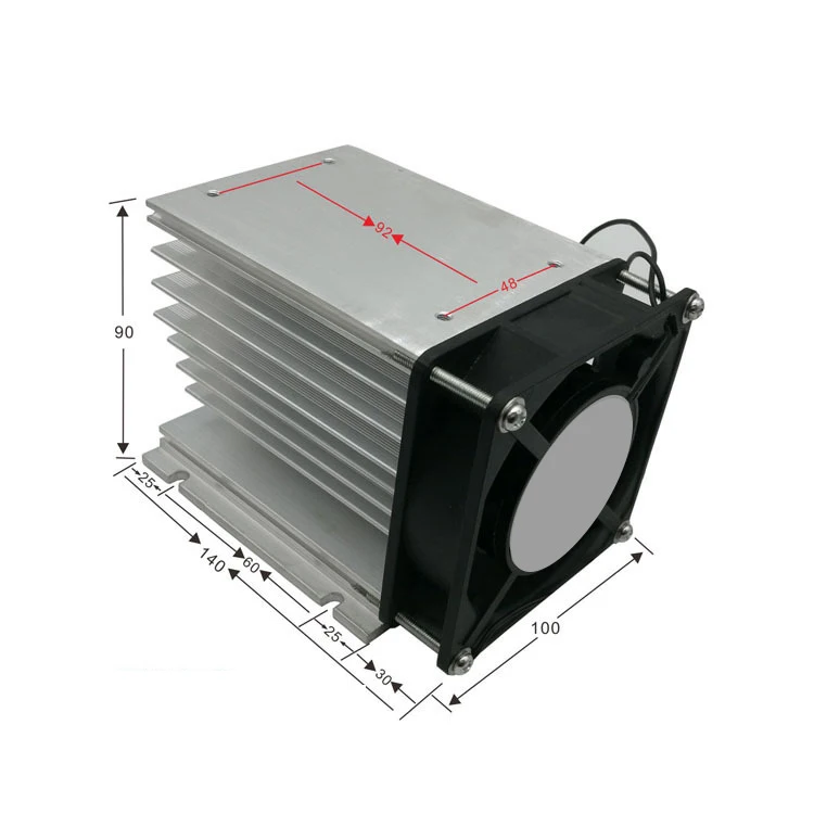 220V AC heatsink with fan aluminum heatsink suitable for three phase relays solid state relay cooling with din rail mount