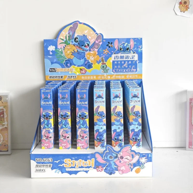 

36 шт./лот Kawaii Disney Stitch Press гелевая ручка милые 0,5 мм черные чернила ручки для подписи канцелярские принадлежности подарок школьные письменные принадлежности