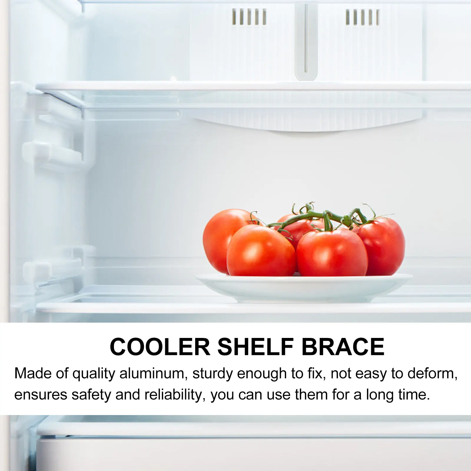 10Pcs Sturdy Aluminum Freezer Shelf Clip Set Easy Install Raised Design Refrigerator Clamp Compatible with Most Fridges Metal
