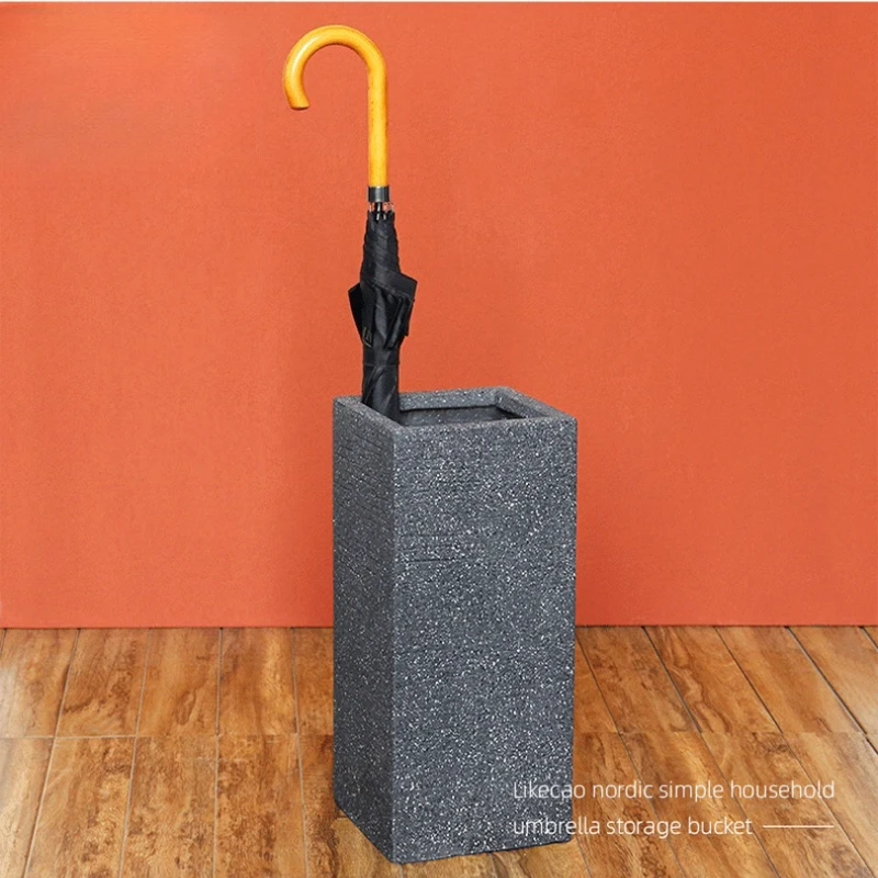 

European Square Umbrella Holder, Cream Style Home Organizer, Courtyard Decorative Flower Pot, Vintage Imitation Ceramic Design