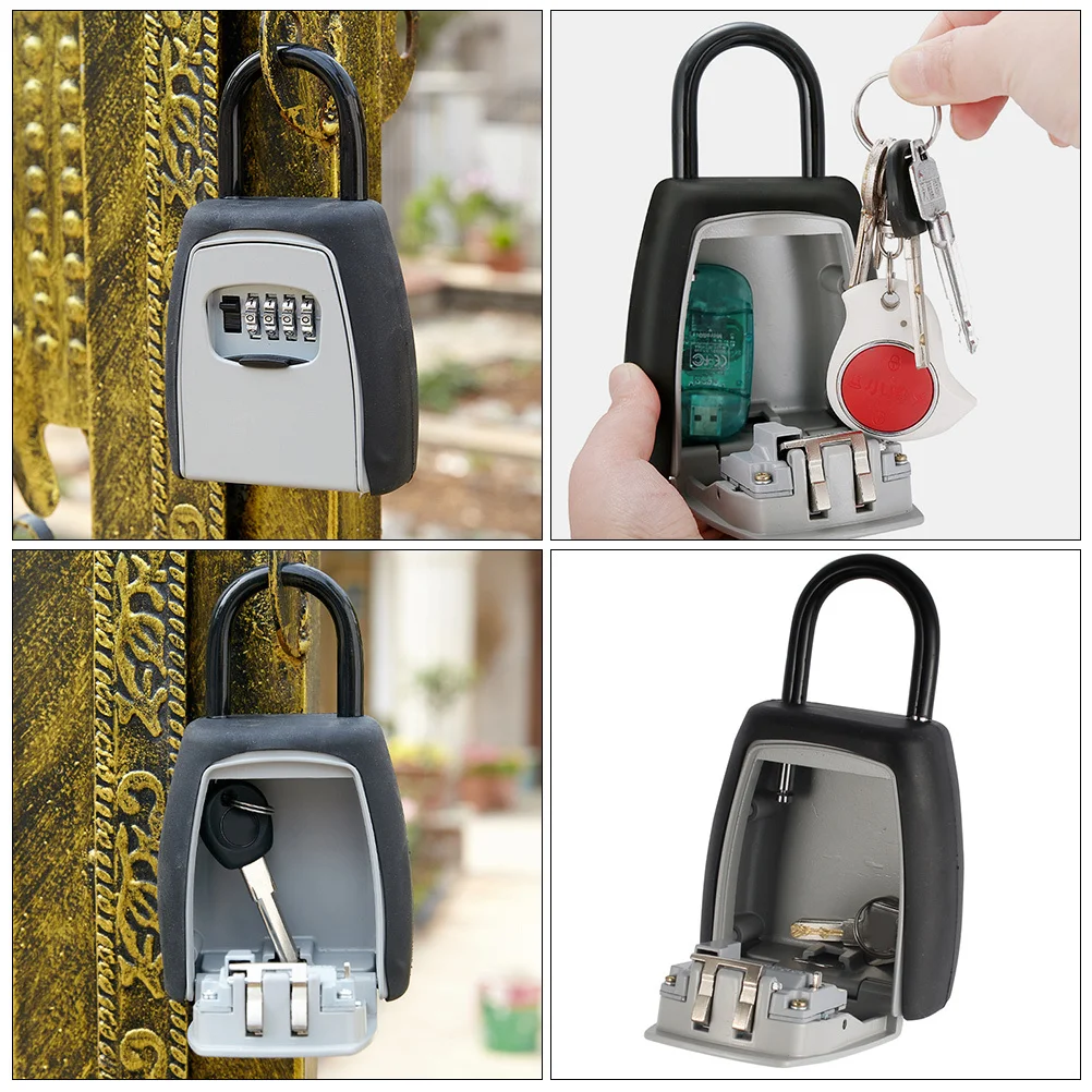 4 Digit Combination Key Lock Box Waterproof Heavy Duty Wall Mounted Metal Key Safe For Home Office Garage Outdoor Storage