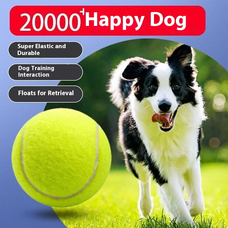 

High Bounce Chew-Resistant Tennis Ball - Super Elastic Fetch Toy for Outdoor Training, Floats on Water for Retrieval Games