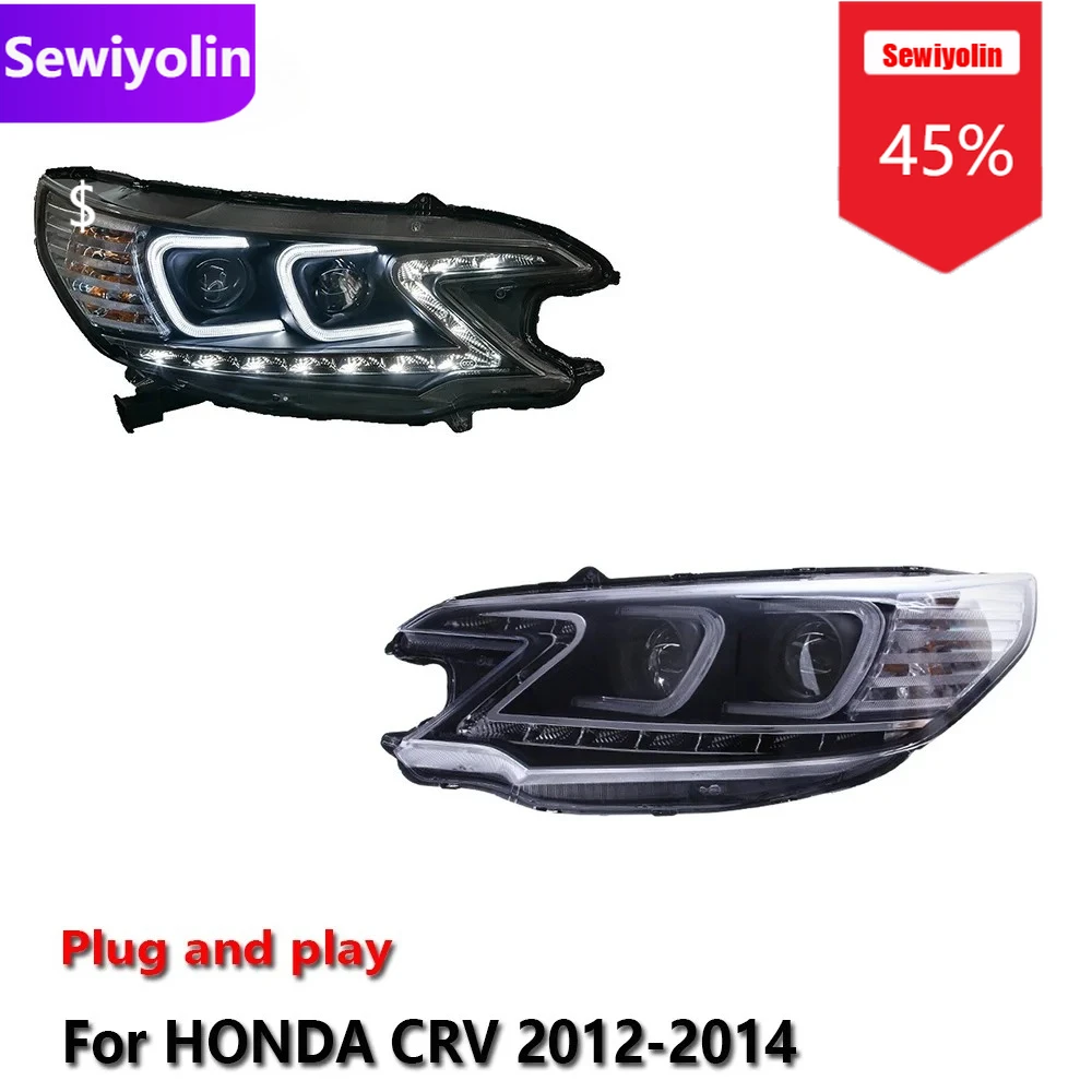 

Автомобильные светодиодные фары DRL в сборе для HONDA CRV CRV 2012-2014, противотуманные фары DRL, стоп-сигнал поворота, лампа Plug and Play