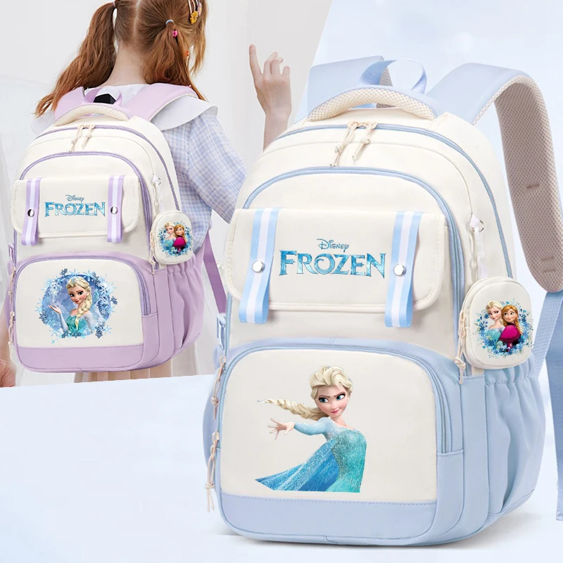 

Frozen Backpack Popular Kids Teenager SchoolBag Large Capacity Fashion Student Bookbag Girl Travel Knapsack Gift With Coin Purse