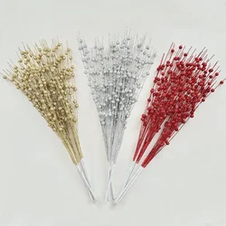 43cm Glitter Berry Artificial Flowers Christmas Decorations Xmas Tree Ornaments for Home Decor New Year Navidad Party Supplies