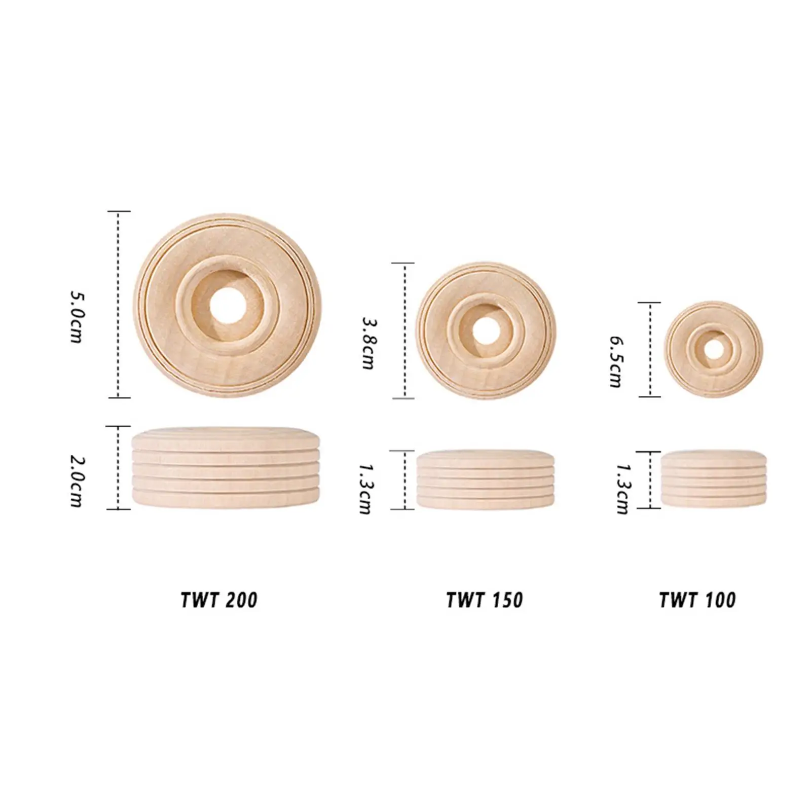 Wood Craft Wheels for DIY Mini Build Wooden Car Projects Flat Wooden Discs for Christmas Tree Base