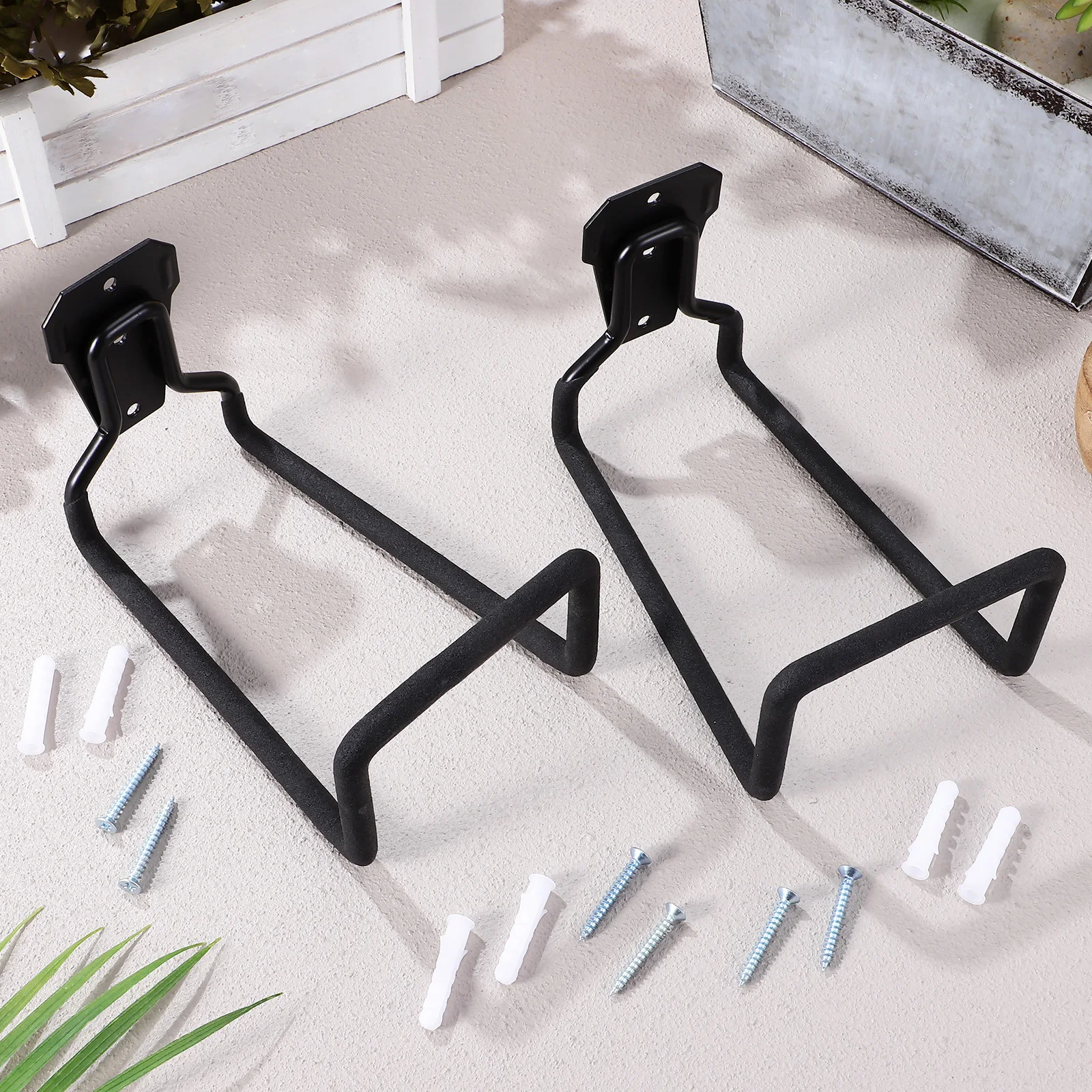 

2 Pcs Ladder Hooks for Garage Hose Hanging Garden Holder Mount Tool Organizer