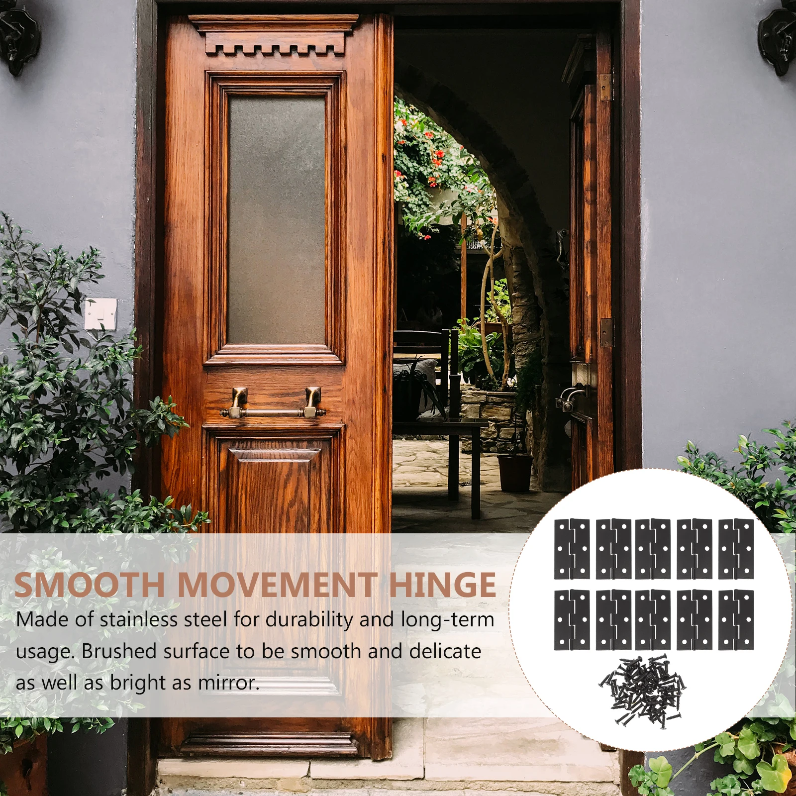 

10pcs Hinges Iron Furniture Cabinet Wood Case Door Flat Noiseless Smooth Durable Hardware Wooden Box Cupboard