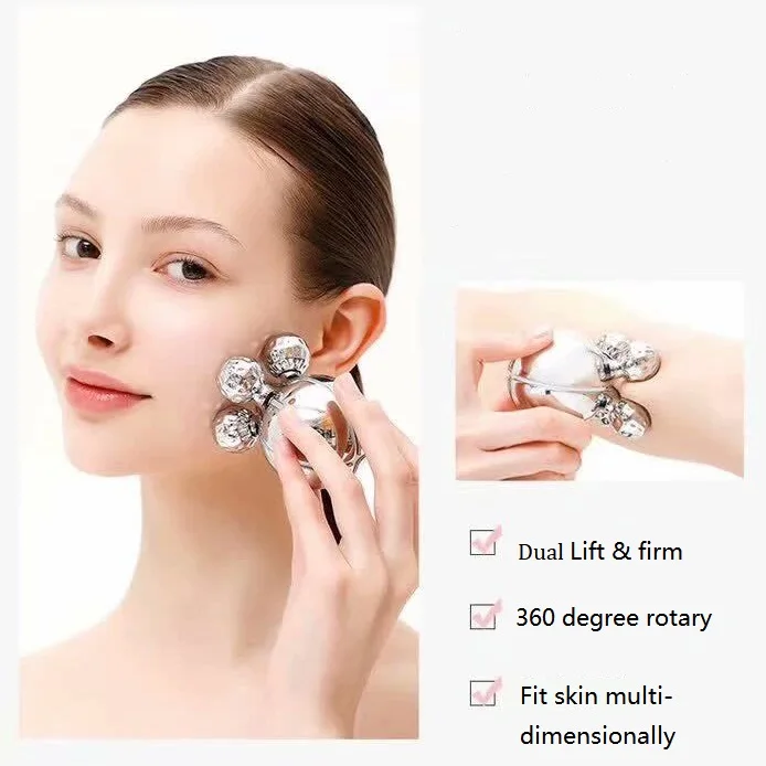 4D EMS Face Body Roller Massager ABS Muscle Stimulator Skin Tightening Anti-Aging Beauty Device