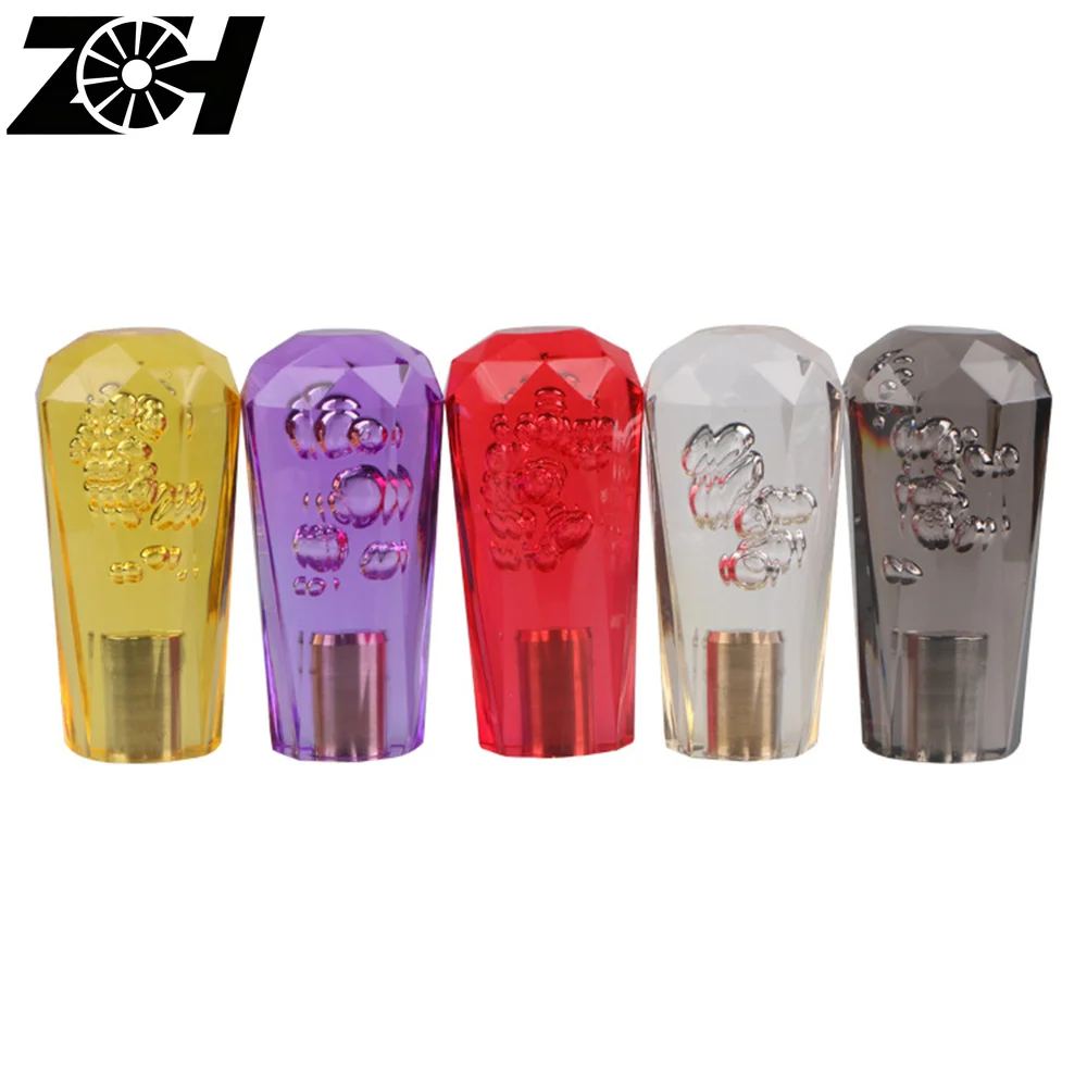 10cm Car Shining Stitching Multicolor Gear Shift Knob Crystal Bubble Colorful Shifter Lever AT MT Fit For Honda Toyota Nissan