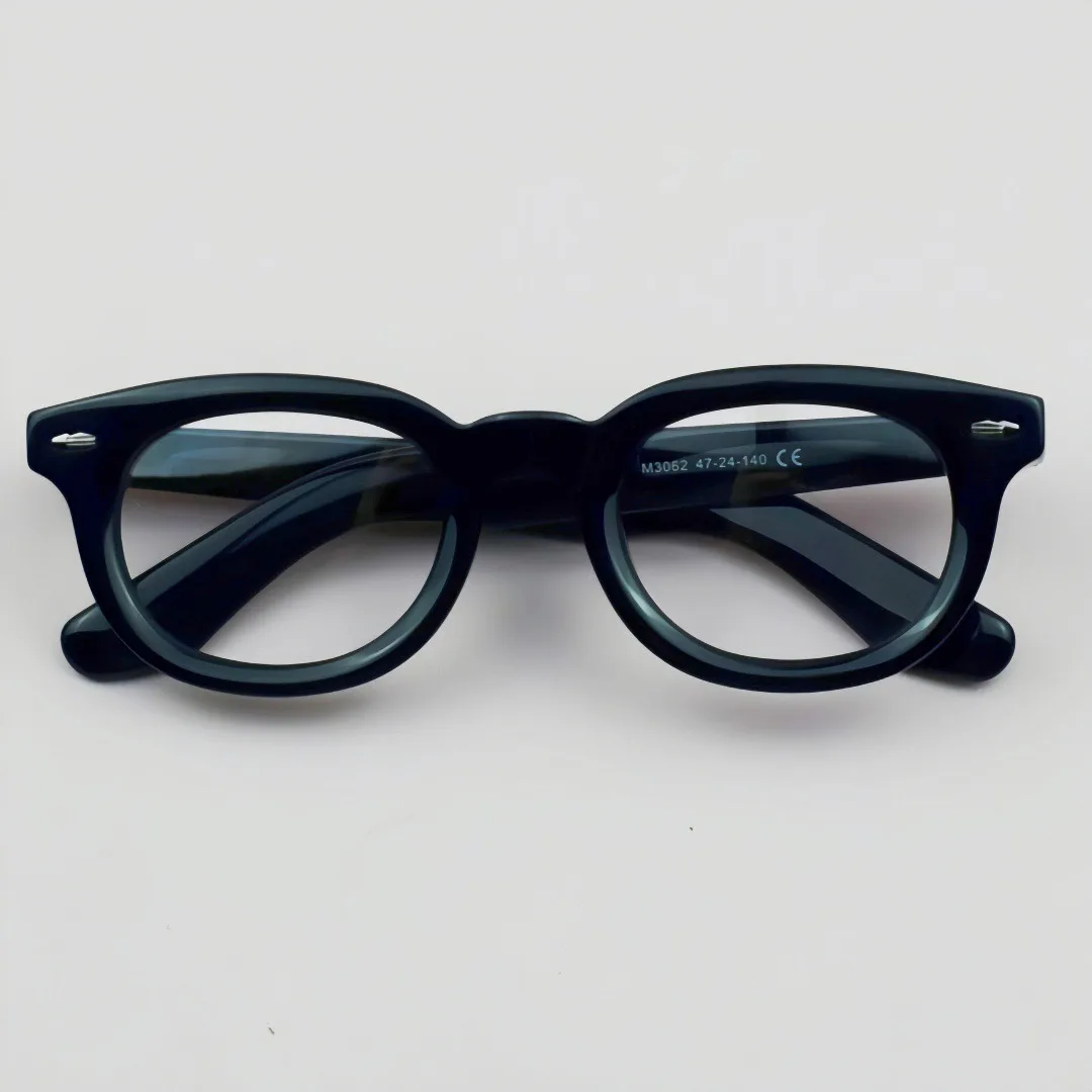 

Thick Acetate Black Glasses Frames For Men Women Japanese Style Vintage Oval Fashion Designer Eyeglasses