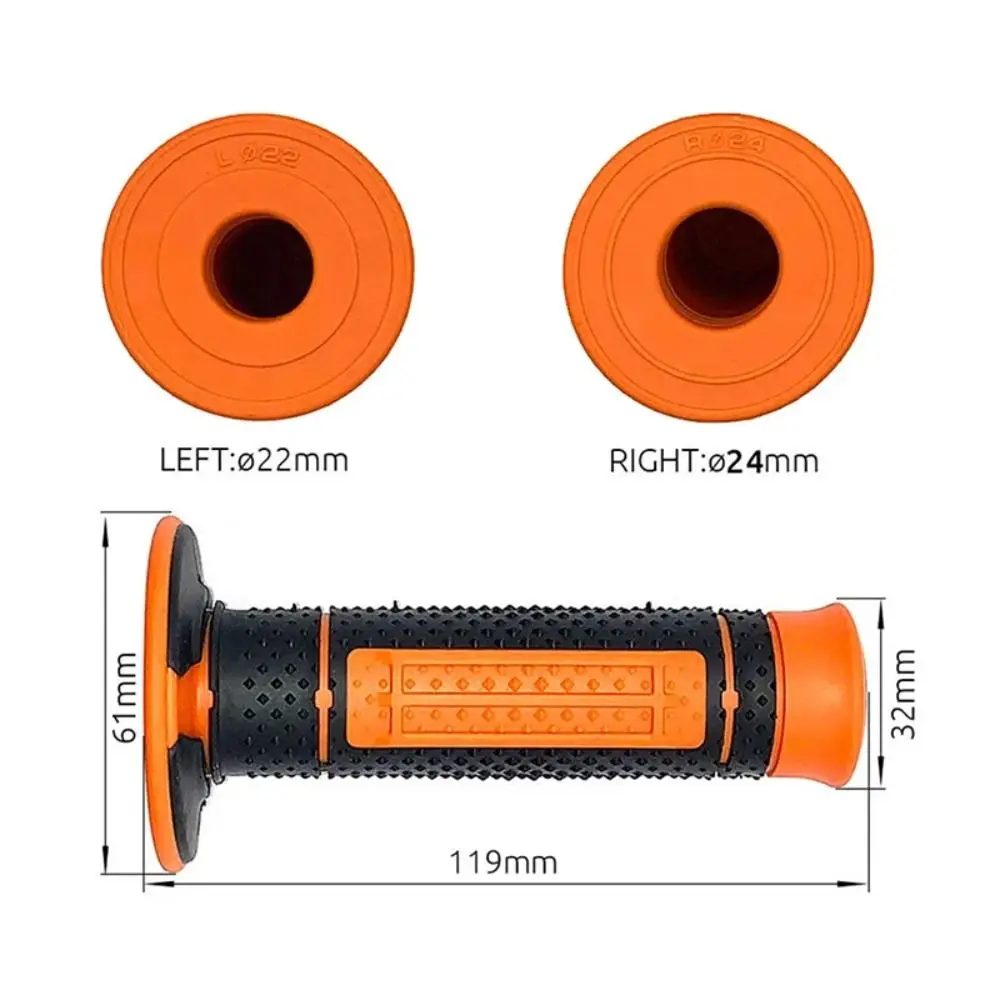 Non-slip Motorcycle Rubber Handle Bar Black Orange Part Cover Grip for KTM 125 200 250 350/XC-W 400/EXC 400/EXC-R/EXC-F