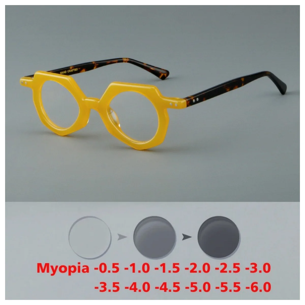 

Vintage Handmade Acetate Myopia Glasses Men Anti Blue Light Photochromic Prescription Glasses Women Luxury Brand Myopia Eyewear