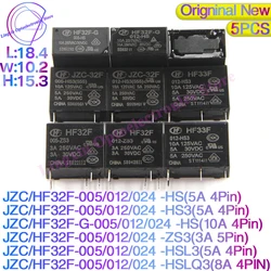 5PCS JZC/HF32F - 005/012/024VDC -HS / HS3 / ZS3 / HSL3 / HSLQ3 3A 5A 8A 10A 250VAC 4Pin 5Pin DC 5V 12V 24V Relay JZC32F-G-012-HS