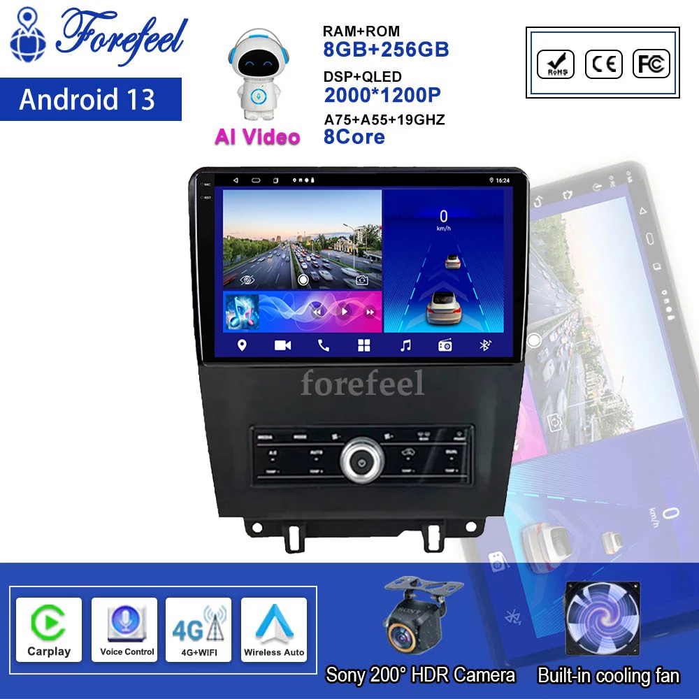 

Android 14 For Ford Mustang 2009-2014 Multimedia Navigation GPS Video Autoradio Player Car Stereo Carplay Monitor Radio Screen