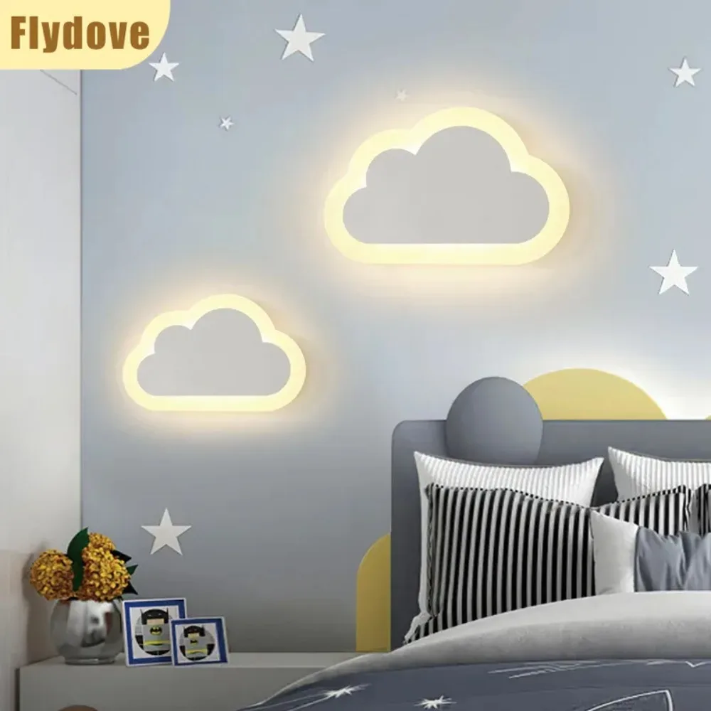 

Children's Room Cloud LED Wall Light Minimalist Modern Bedhead Stairway Wall Nursery Boys and Girls Bedroom Cartoon Wall Light