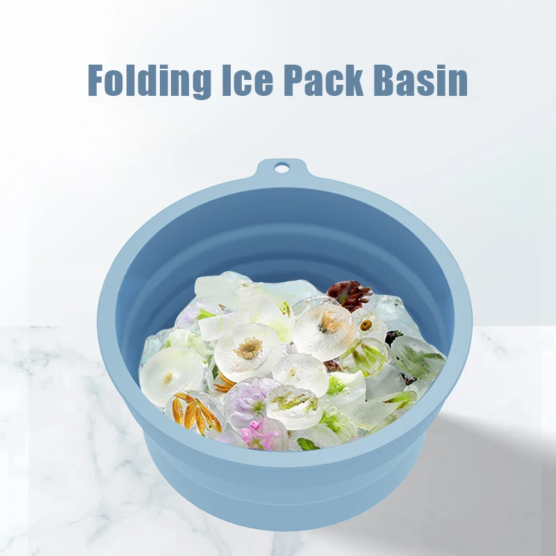 อ่างน้ำแข็งพับได้สำหรับทำความเย็นและผ่อนคลายผิวหน้า อุปกรณ์ดูแลความงามแบบพกพา