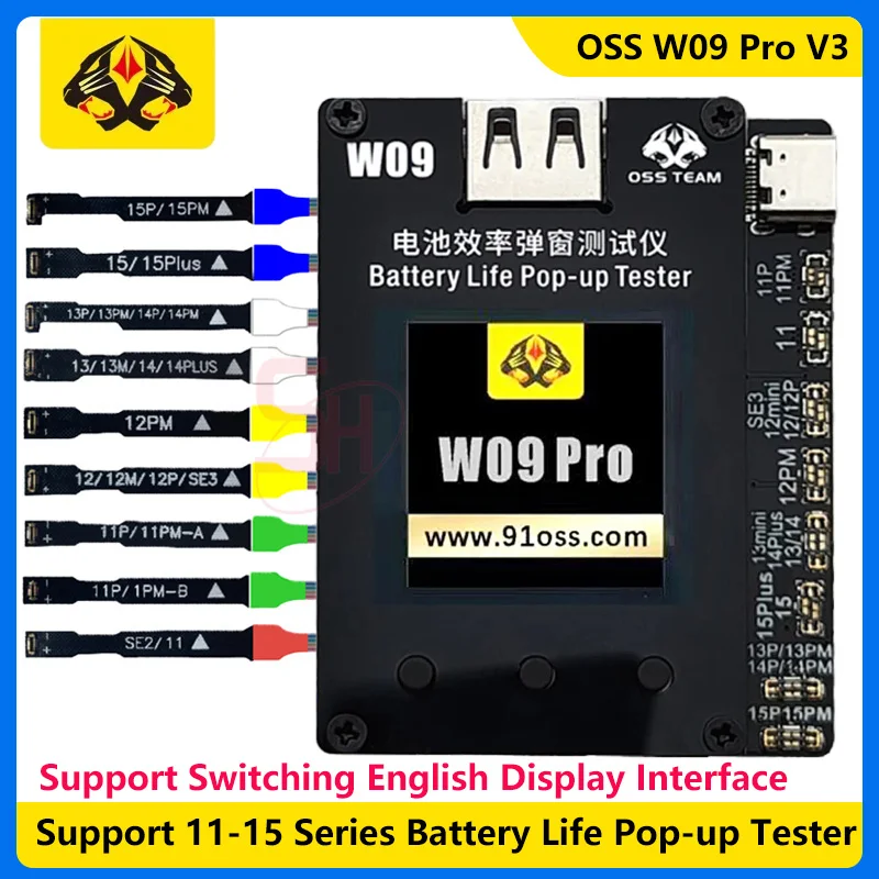 OSS W09 Pro RELIFE XA2 Pro Battery Programmer for iphone 11 12 13mini 14 15Pro Max Battery Health Changed to 100% Pop-up Repair