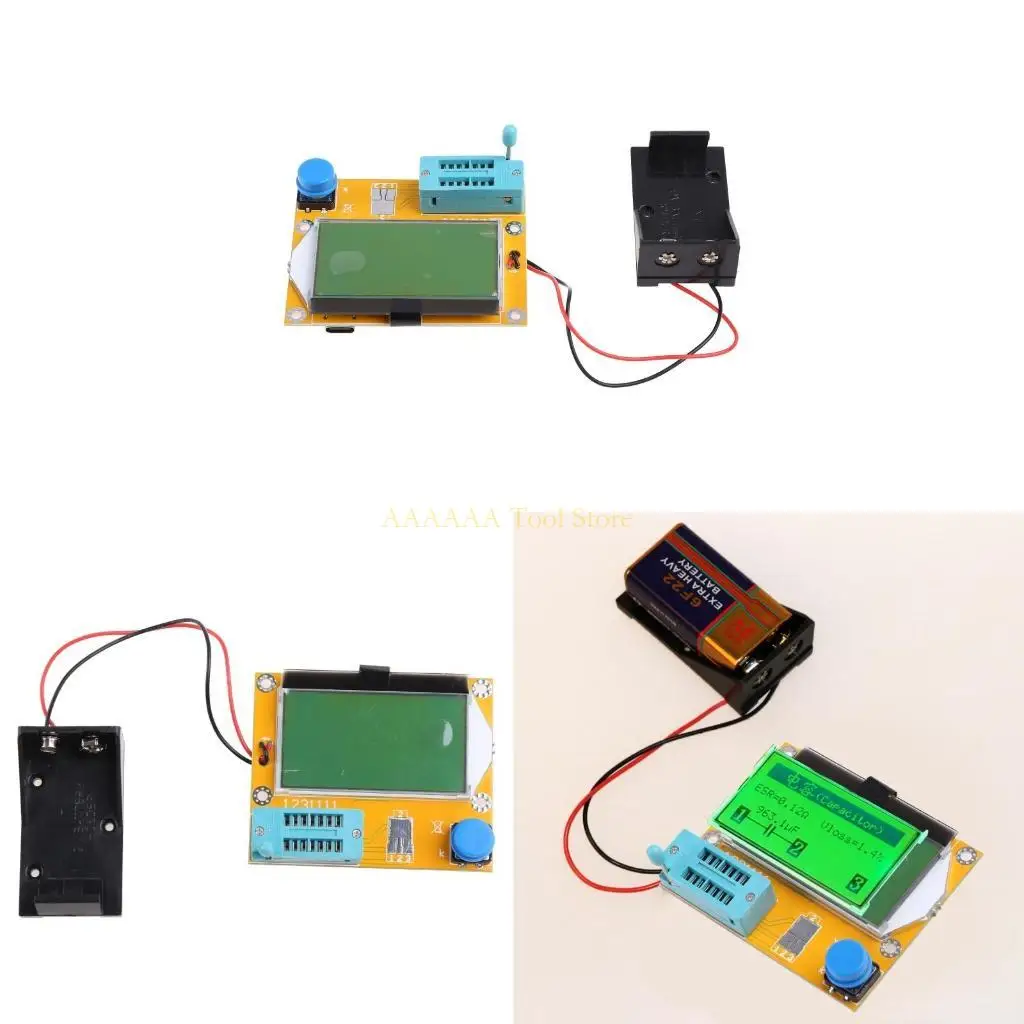 A2BE 1 Pc Professional 9V LCD Digital Transistor Tester LCR-T4 Meter 12864 Backlight Capacitance