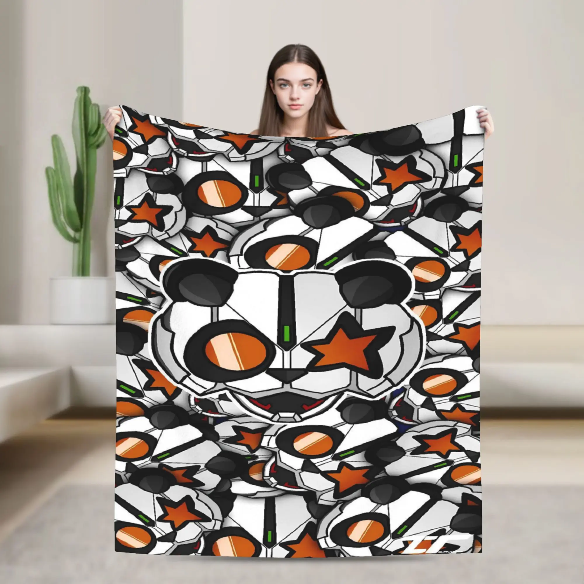 Black Dot Texture Kamen Rider Blanket  Warm Soft Street Trend Plush Throw Blanket For Living Room Flannel Bedspread Bed Cover