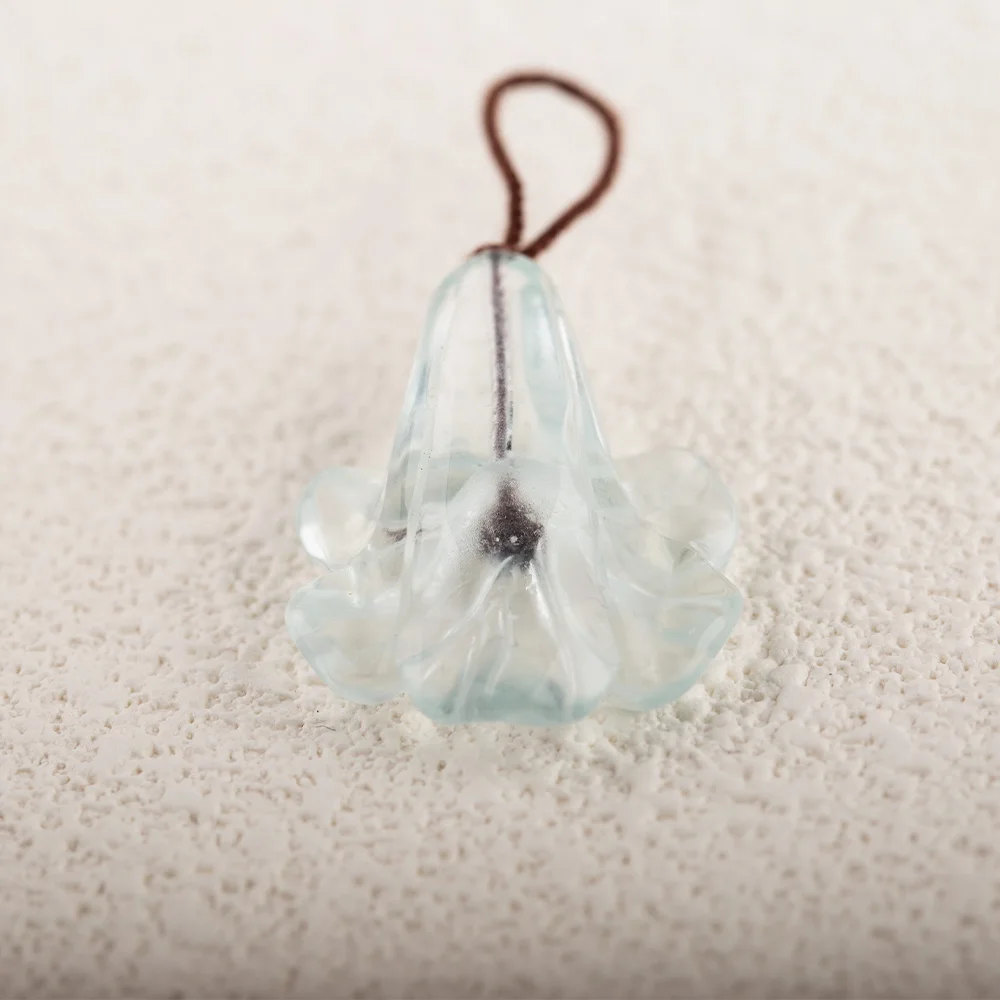 Hot Sale Trendy Blue Quartz Carved Flower Peadant Fashion Jewelry Accessory For Women 30x23x3mm 4.9g