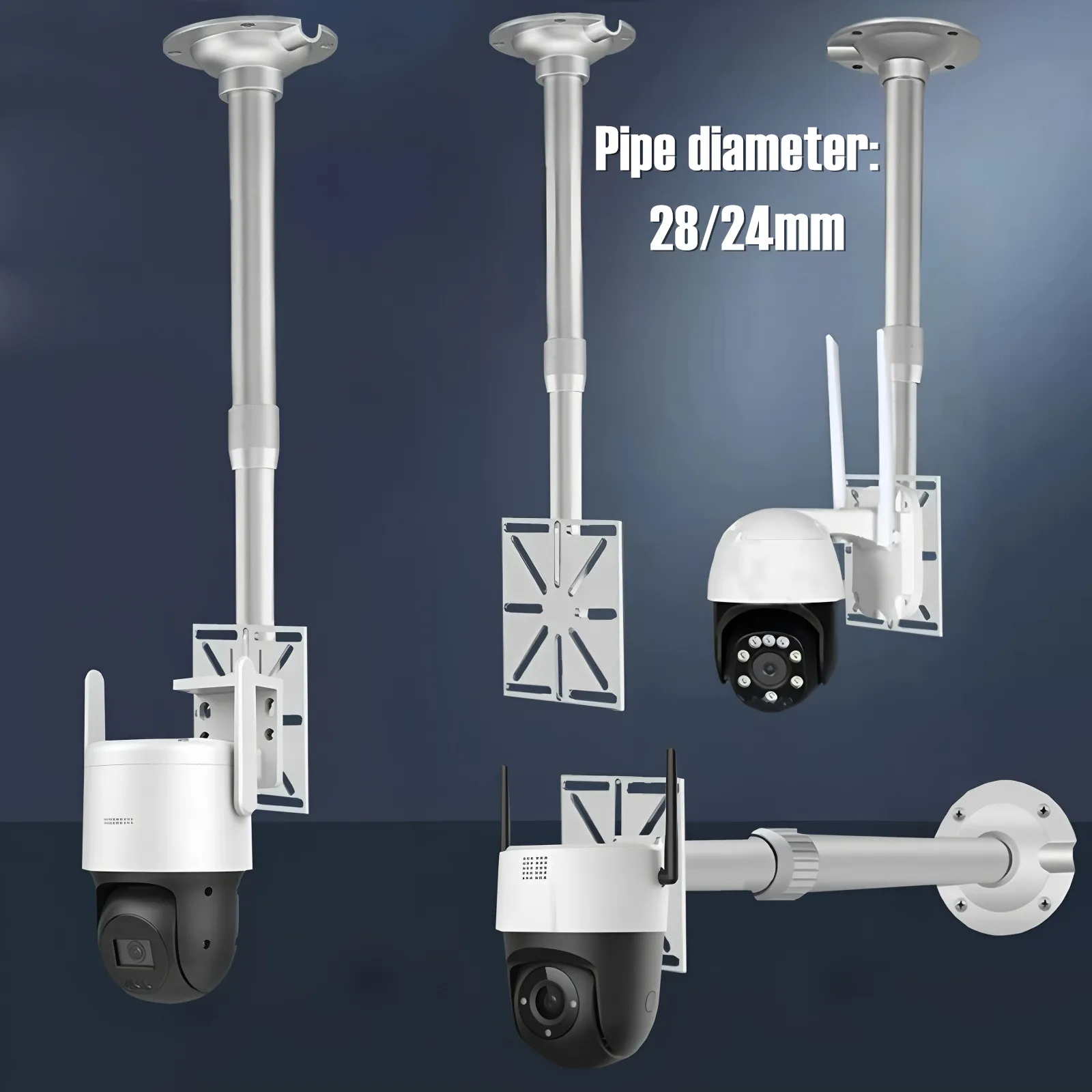 Ball Machine Hoisting Telescopic Support Security CCTV Camera Vertical Hanging Wall Ceiling Mount Bracket for PTZ Dome IP Camera